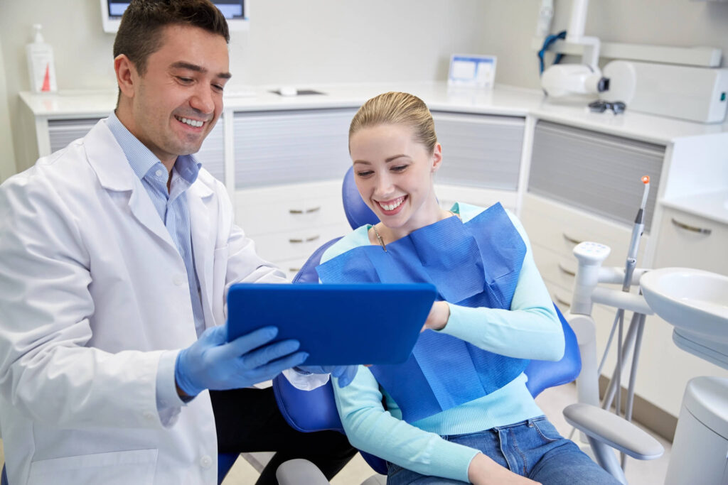 Girl having good care with a Gentle dentist Harrison NY