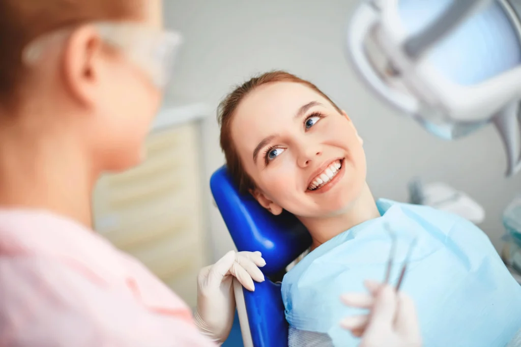 Woman smiling at Emergency dentist Harrison NY